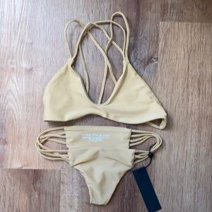Stone Fox Swim nude bikini. Small top, XS bottom